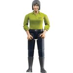 Figurină femeie cu cămașă verde și blugi negri-U60405